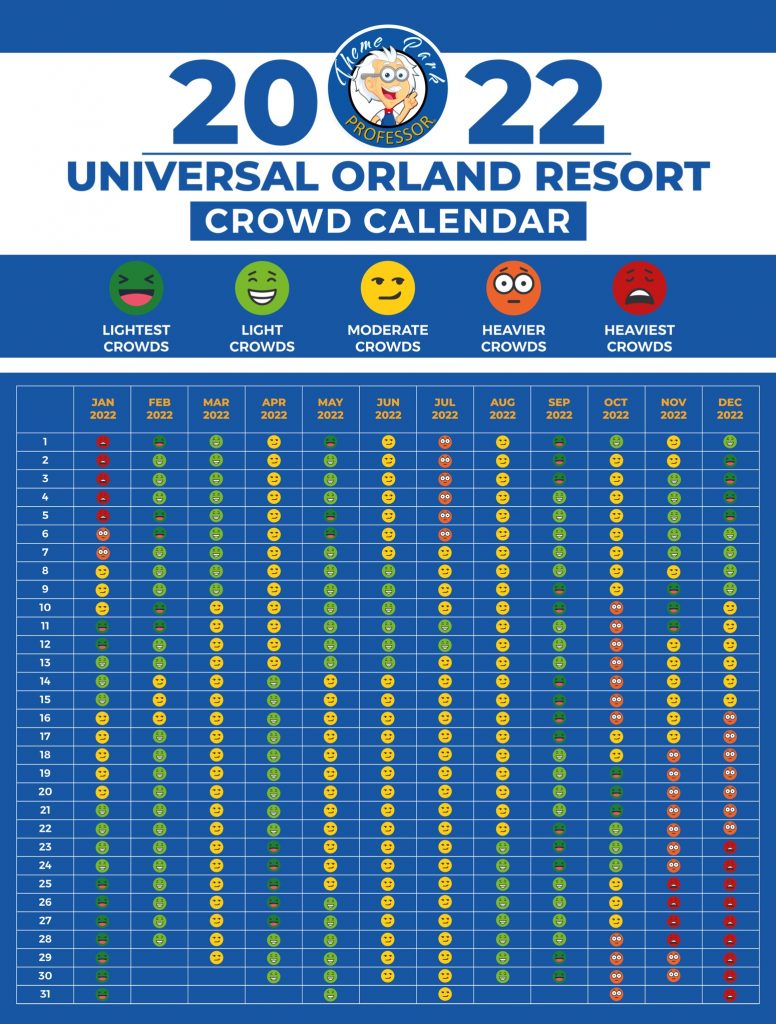 Crowd Calendar Universal Orlando 2022 Universal Orlando Crowd Calendar - Theme Park Professor