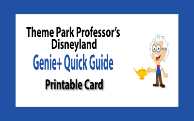 Disney Genie+ Printable Guide Disneyland